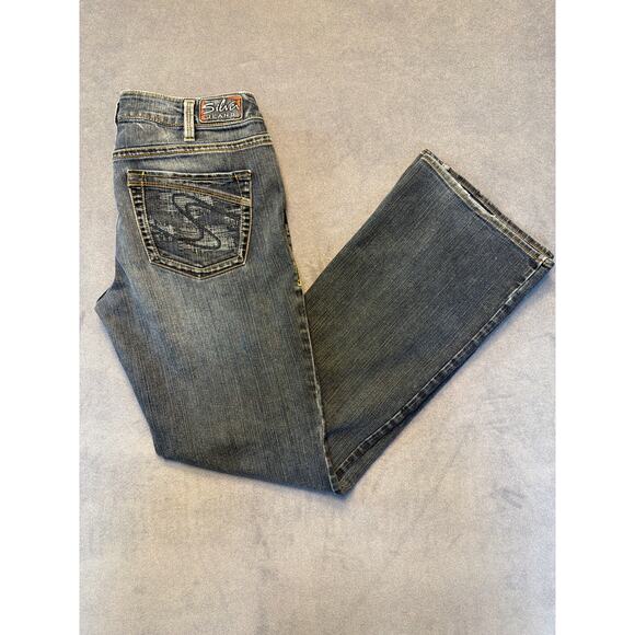 Silver Denim - Silver Jeans Women 31 Blue Low Rise Bootcut Aiko Pants Light Wash Denim Stretch